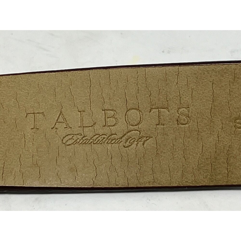 Talbots Womens S Leather Brown Belt Double Buckle Fits 29.5" - 33.5" - Picture 3 of 4